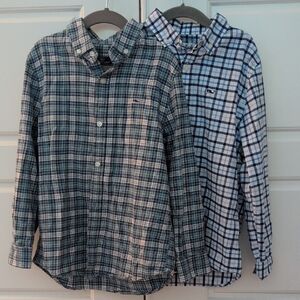 Vineyard Vines Kids Plaid Button Down Shirts - Blue and Green